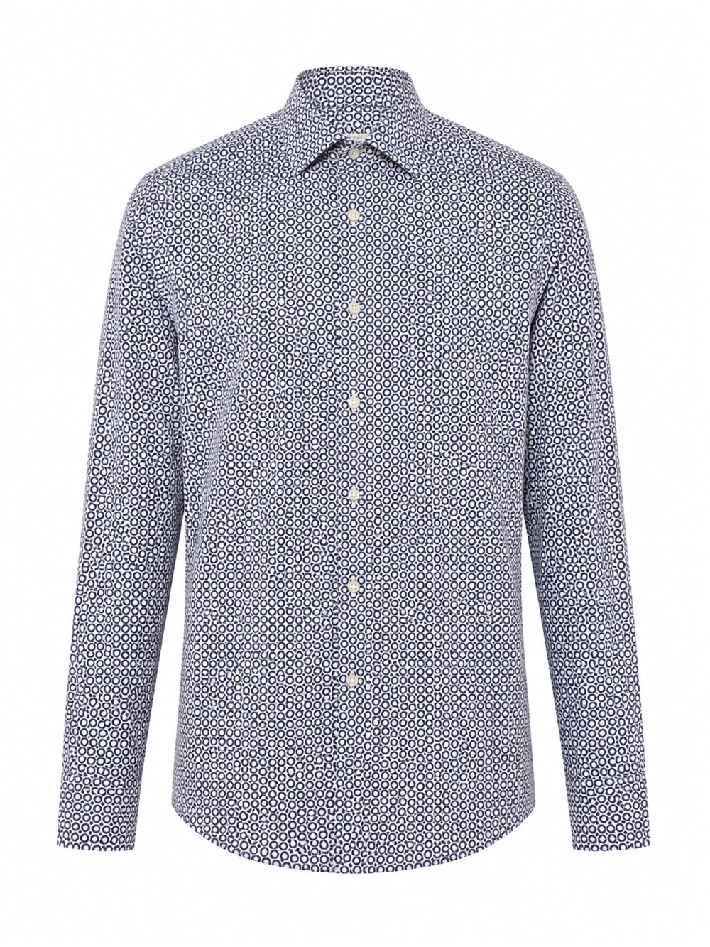 Ted Baker Endurance Geometric Dress Shirt 14.5 34/35 Blue White Button Down